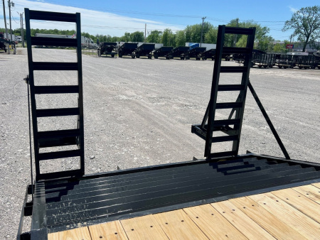 New 2026 Top Hat Trailers DO14-24x102 Flatbed Trailer w/ Standup Ramps & 14 Ply Tire Upg.