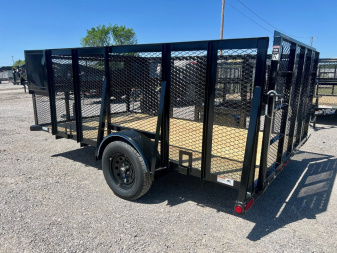 New 2024 Top Hat Trailers MLS12x83 Single Axle High Sided Landscape Trailer