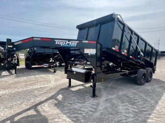 New 2025 TOP HAT TRAILERS GNDPX140-16x83 w/ 4' Tall Sidewalls, Long Arm Tarp System Dump Trailer Dump Trailer