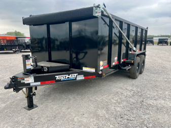 New 2025 TOP HAT TRAILERS DPX140-16x83 w/ 4' Tall Sidewalls, Long Arm Tarp System Dump Trailer