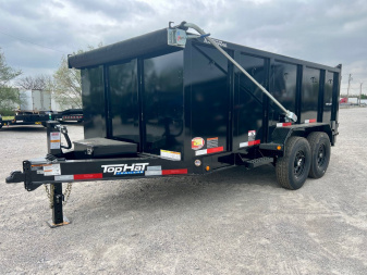 New 2025 Top Hat Trailers DPX140-14x83 w/ 4' Tall Sides and Long Arm Tarp Sysem Dump Trailer