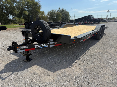 New 2026 Top Hat Trailers WD14-22x102 Equipment Trailer w/ Drive Over Fenders & 14 Ply Tire Upg.