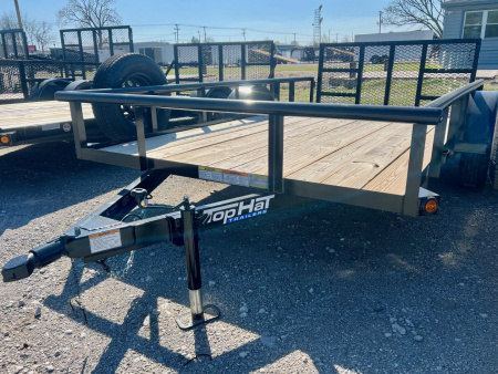 New 2025 Top Hat Trailers DSP12x77 Utility Trailer w/ Dovetail & 3' Gate