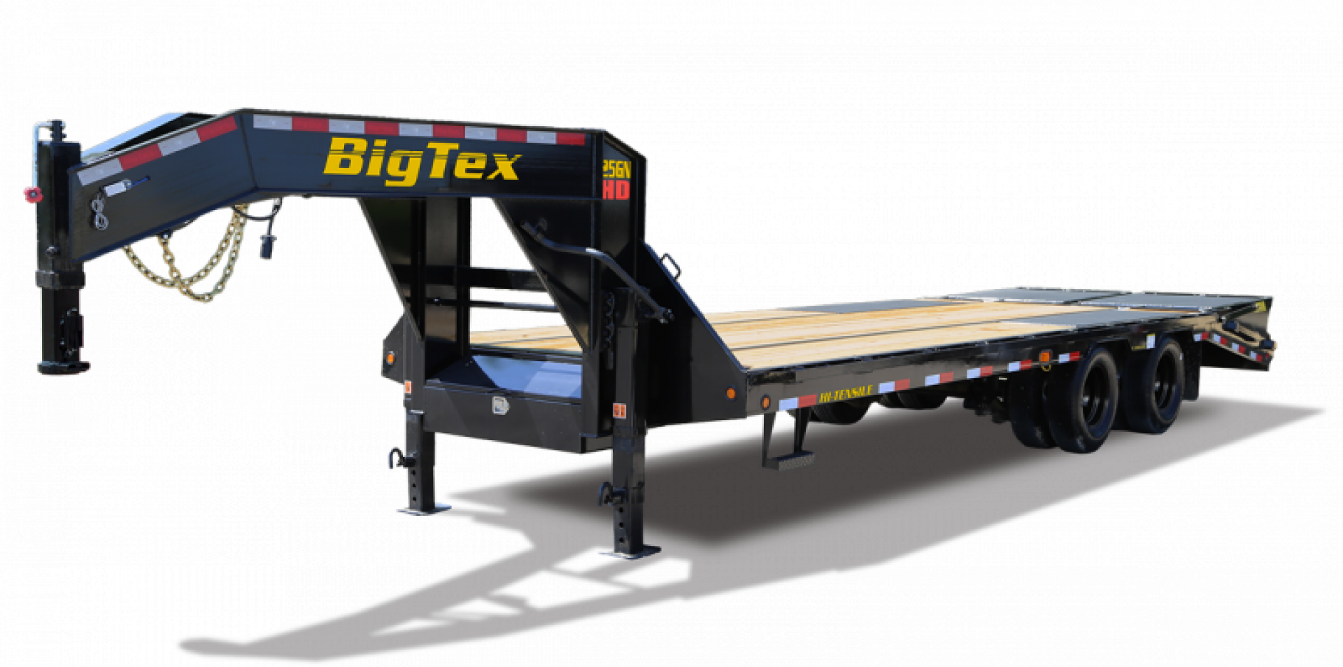 New 2026 BIG TEX TRAILERS 25GN-30D5A-MRBK Flatbed Trailer w/ 16 Ply Upgrade (25'+5')