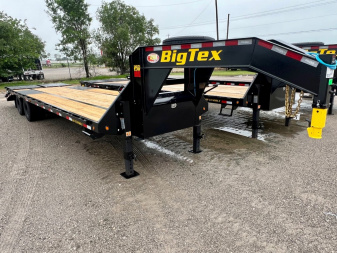 New 2026 BIG TEX TRAILERS 25GN-30D5A-MRBK Flatbed Trailer w/ 16 Ply Upgrade (25'+5')