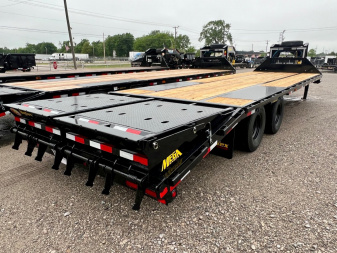 New 2026 BIG TEX TRAILERS 25GN-30D5A-MRBK Flatbed Trailer w/ 16 Ply Upgrade (25'+5')