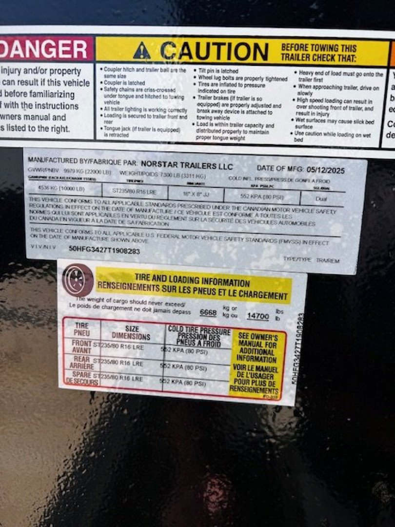 New 2026 Norstar FXG 102X34 GN 22K GVWR DECKOVER STRAIGHT DECK Equipment Trailer