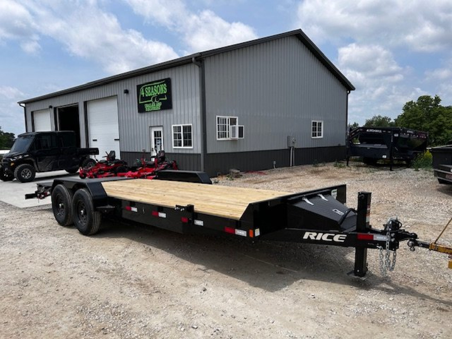 New 2025 RICE 82X21 14K GVWR Max Ramps Equipment Trailer