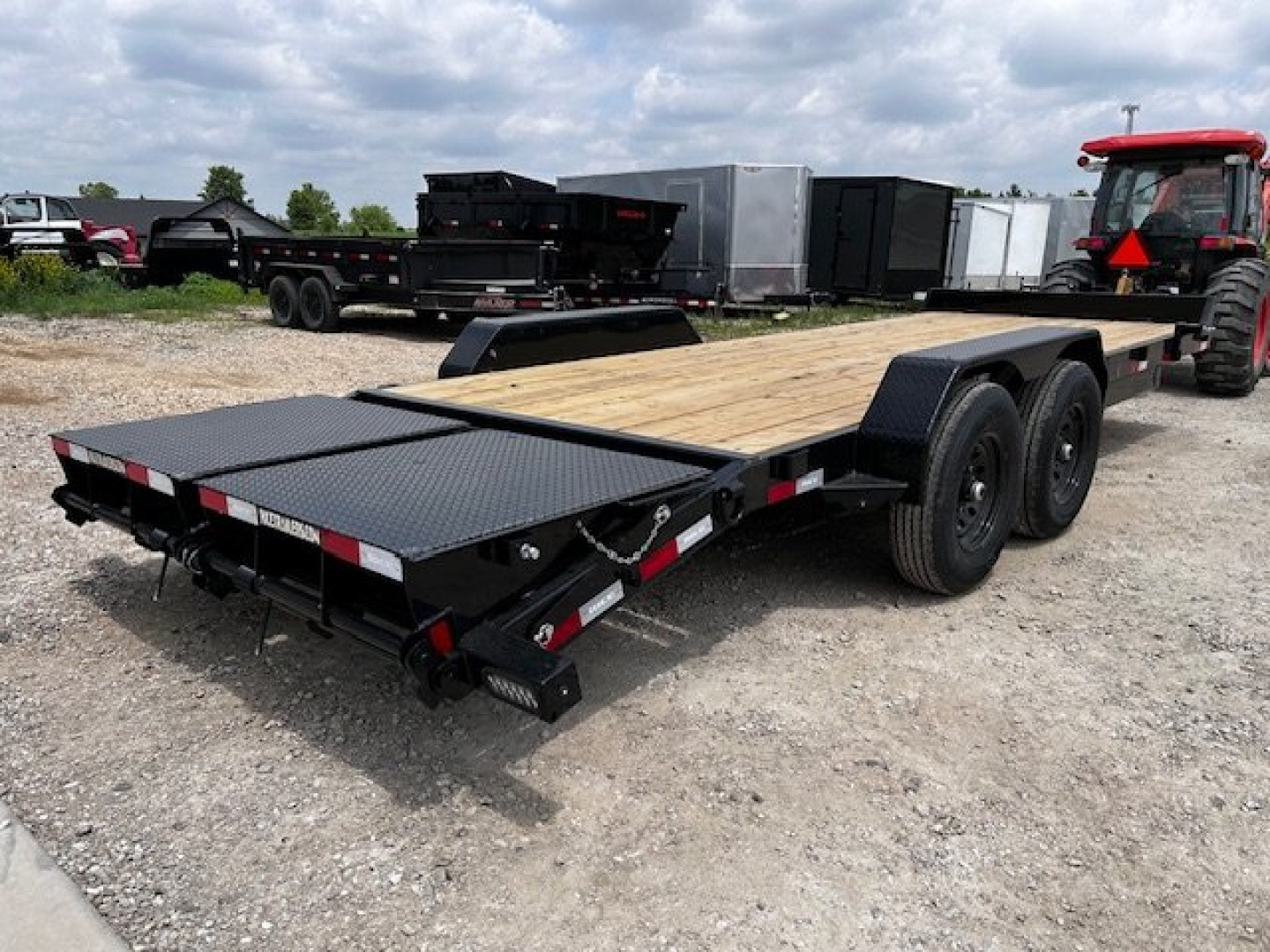 New 2025 RICE 82X21 14K GVWR Max Ramps Equipment Trailer