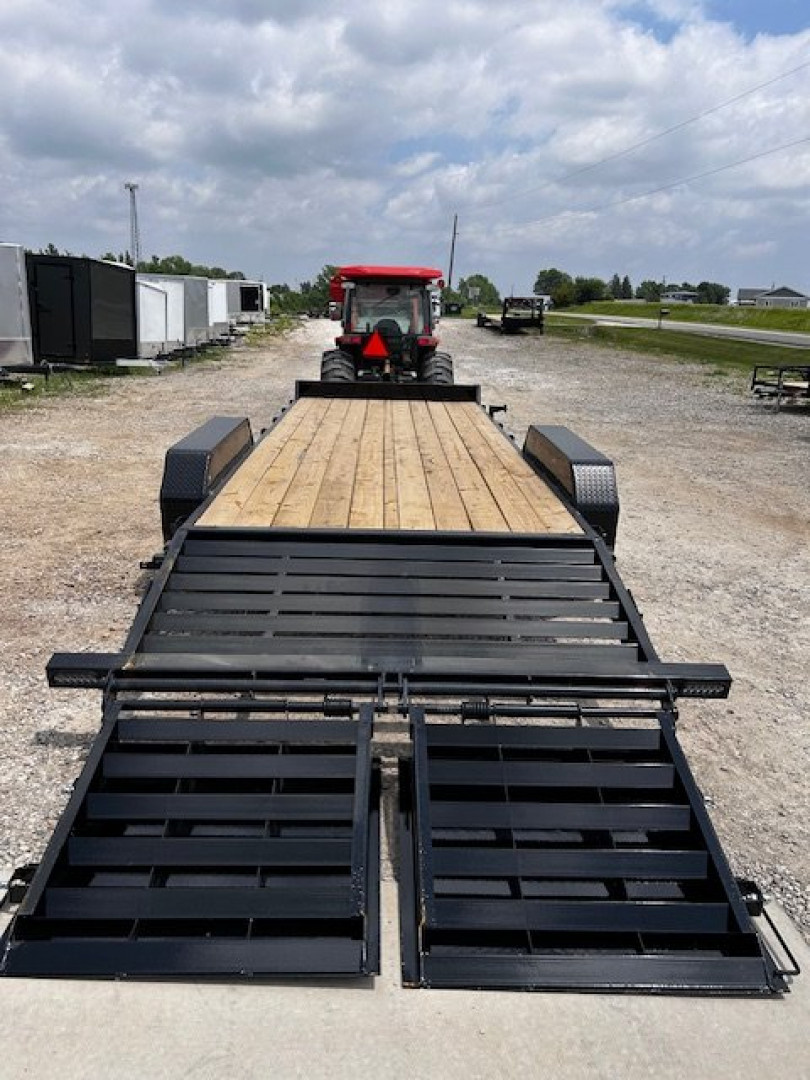 New 2025 RICE 82X21 14K GVWR Max Ramps Equipment Trailer