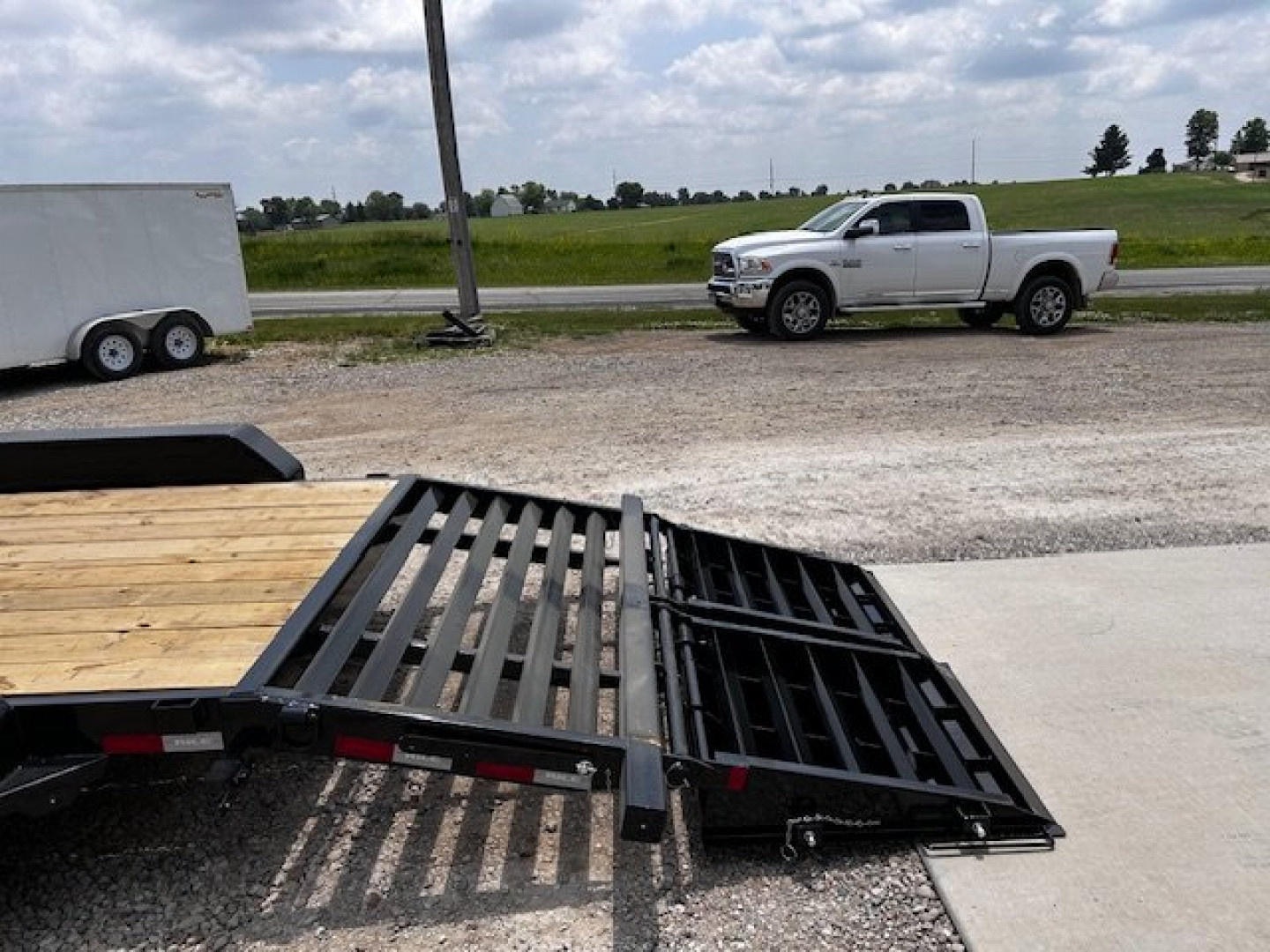 New 2025 RICE 82X21 14K GVWR Max Ramps Equipment Trailer