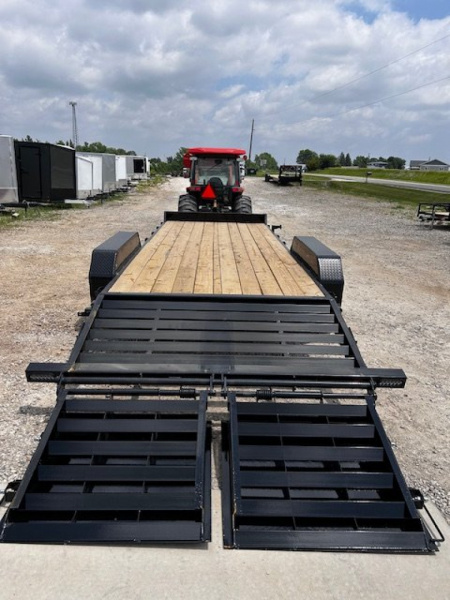 New 2025 RICE 82X21 14K GVWR Max Ramps Equipment Trailer