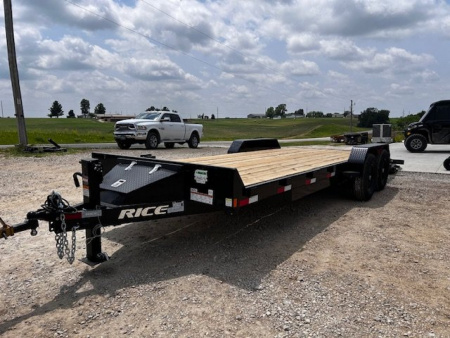 New 2025 RICE 82X21 14K GVWR Max Ramps Equipment Trailer
