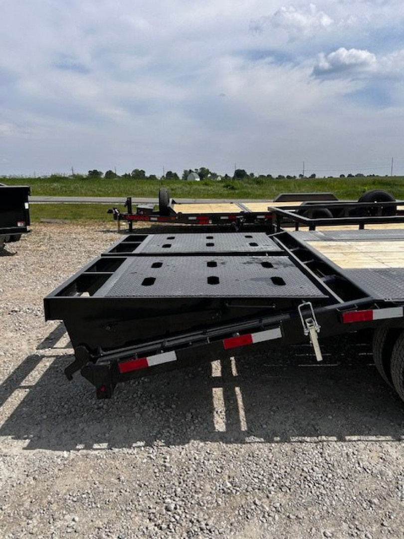 New 2025 H&H Trailers 102"X25' DECKOVER GN LOW PROFILE 22,500 GVWR SUPER DELUXE RAMPS/SPARE Equipment Trailer