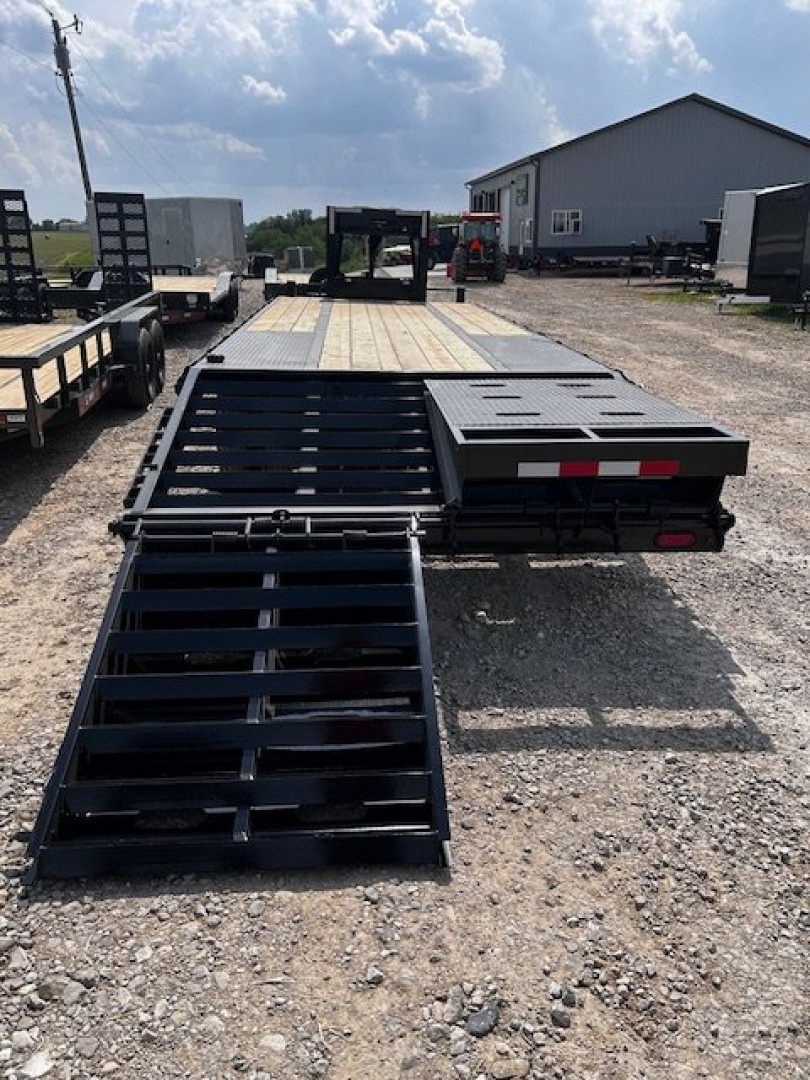 New 2025 H&H Trailers 102"X25' DECKOVER GN LOW PROFILE 22,500 GVWR SUPER DELUXE RAMPS/SPARE Equipment Trailer