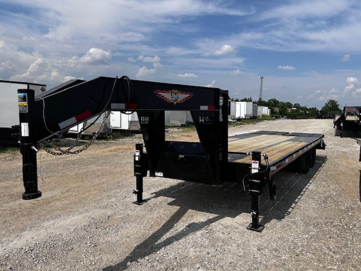 New 2025 H&H Trailers 102"X25' DECKOVER GN LOW PROFILE 22,500 GVWR SUPER DELUXE RAMPS/SPARE Equipment Trailer