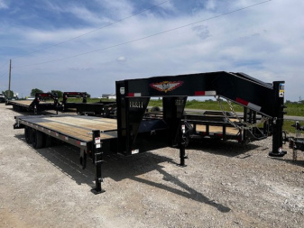 New 2025 H&H Trailers 102 X25' DECKOVER GN LOW PROFILE 22,500 GVWR SUPER DELUXE RAMPS/SPARE Equipment Trailer