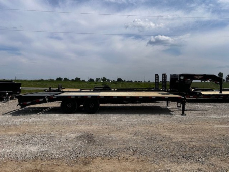 New 2025 H&H Trailers 102"X25' DECKOVER GN LOW PROFILE 22,500 GVWR SUPER DELUXE RAMPS/SPARE Equipment Trailer