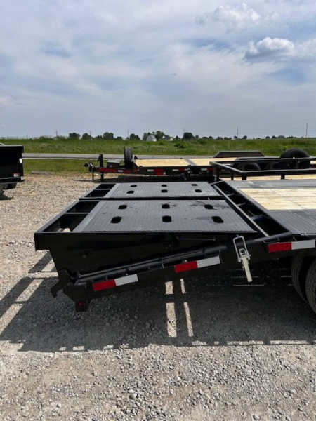 New 2025 H&H Trailers 102"X25' DECKOVER GN LOW PROFILE 22,500 GVWR SUPER DELUXE RAMPS/SPARE Equipment Trailer