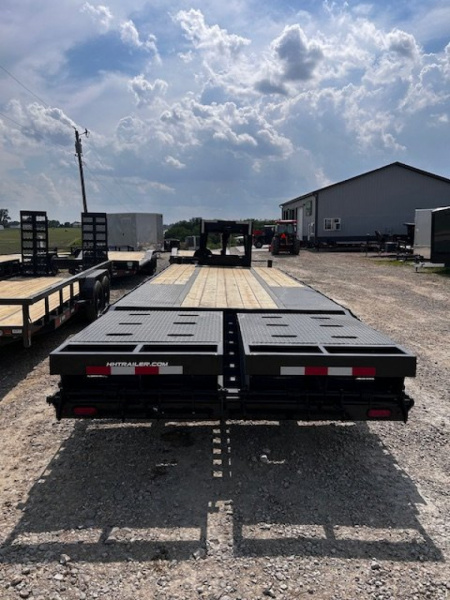 New 2025 H&H Trailers 102"X25' DECKOVER GN LOW PROFILE 22,500 GVWR SUPER DELUXE RAMPS/SPARE Equipment Trailer