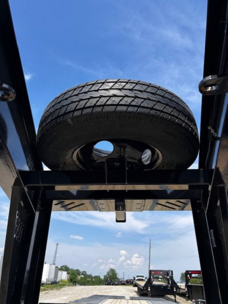 New 2025 H&H Trailers 102"X25' DECKOVER GN LOW PROFILE 22,500 GVWR SUPER DELUXE RAMPS/SPARE Equipment Trailer