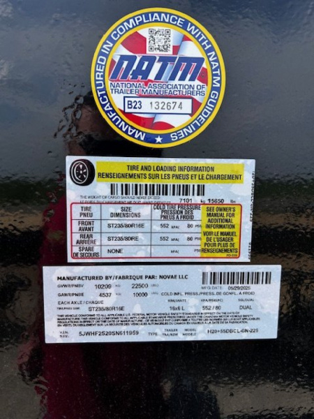 New 2025 H&H Trailers 102"X25' DECKOVER GN LOW PROFILE 22,500 GVWR SUPER DELUXE RAMPS/SPARE Equipment Trailer