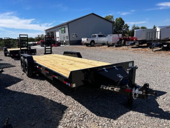 New 2025 RICE 82X22 14K GVWR STAND UP RAMPS Equipment Trailer