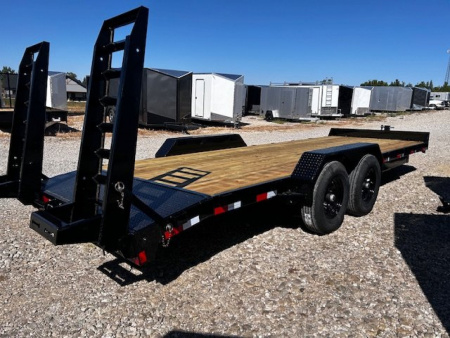 New 2025 RICE 82X22 14K GVWR STAND UP RAMPS Equipment Trailer