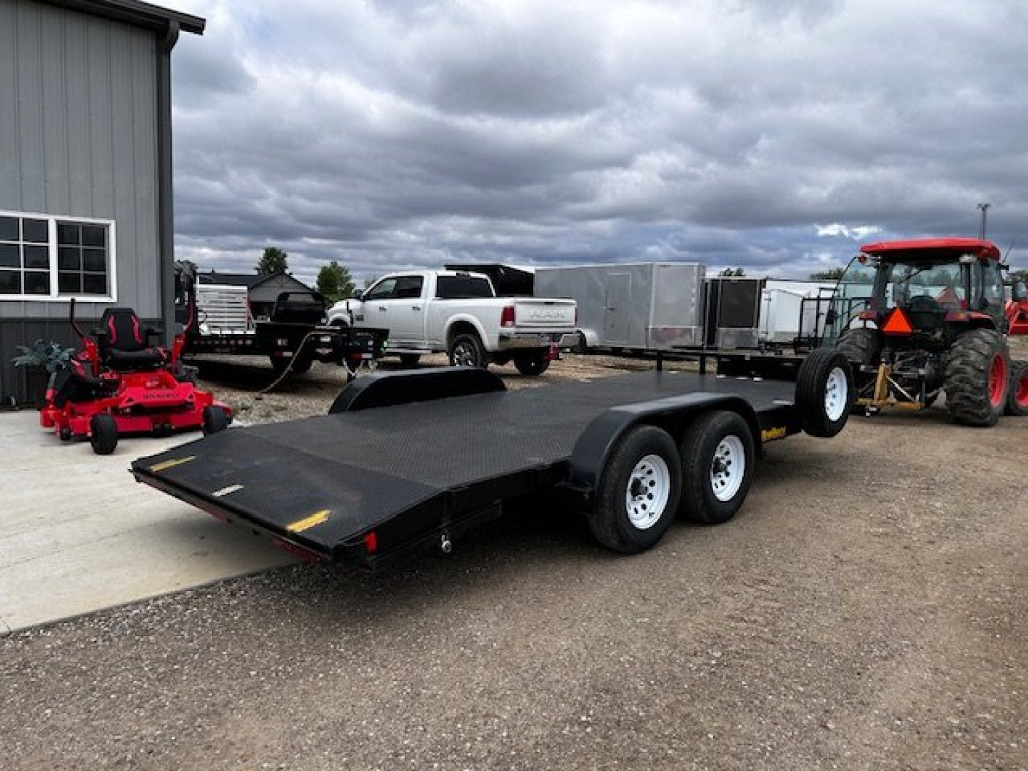 Used 2019 84x18 dovetail /Steel Floor/Toolbox car hauler Car / Racing Trailer