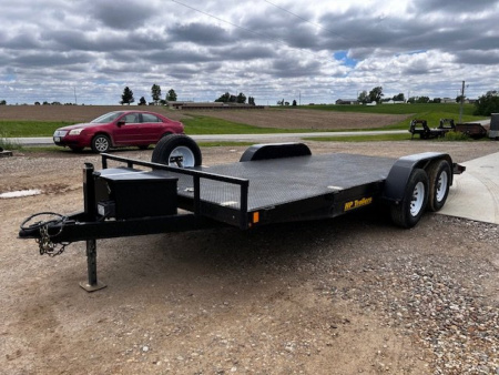 Used 2019 84x18 dovetail /Steel Floor/Toolbox car hauler Car / Racing Trailer