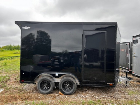 New 2025 LIGHTNING TRAILERS 7.5X12 TANDEM AXLE UTV PACKAGE 7' INTERIOR HEIGHT Cargo / Enclosed Trailer