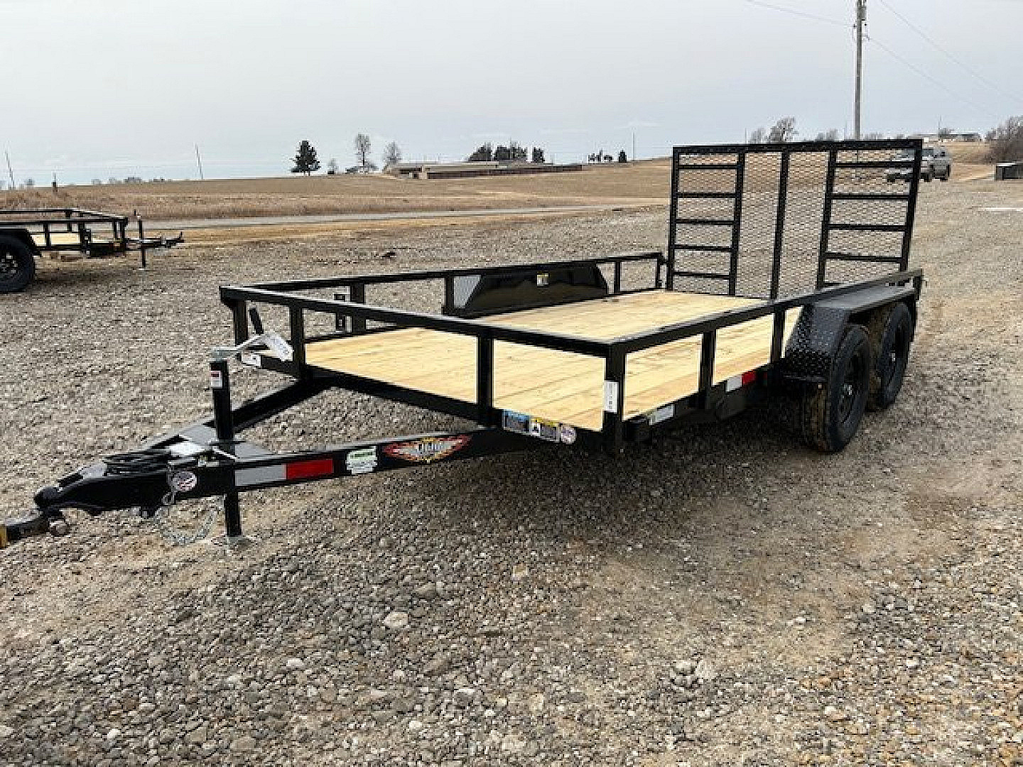 New 2025 H&H Trailers 82"X14' Rail Side 7k gvwr LADDER STYLE REAR GATE Utility Trailer
