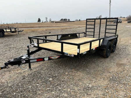 New 2025 H&H Trailers 82"X14' Rail Side 7k gvwr LADDER STYLE REAR GATE Utility Trailer