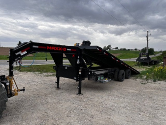 Used 2022 MAXX-D TDX 102 X28' FULL POWER TILT GN DECKOVER 22,500 GVWR HD WINCH Equipment Trailer
