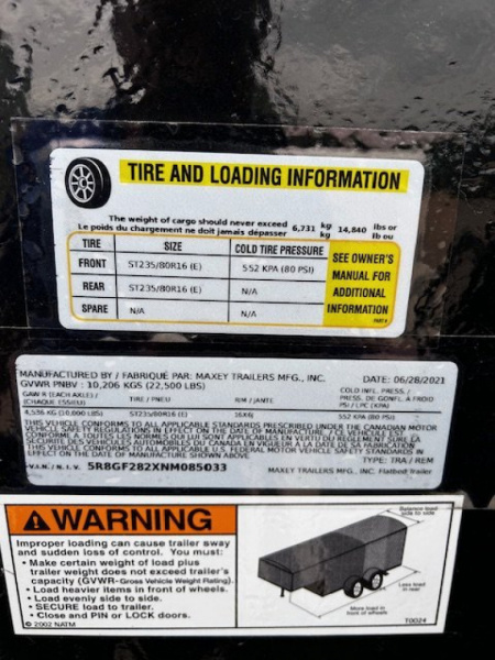 Used 2022 MAXX-D TDX 102"X28' FULL POWER TILT GN DECKOVER 22,500 GVWR HD WINCH Equipment Trailer