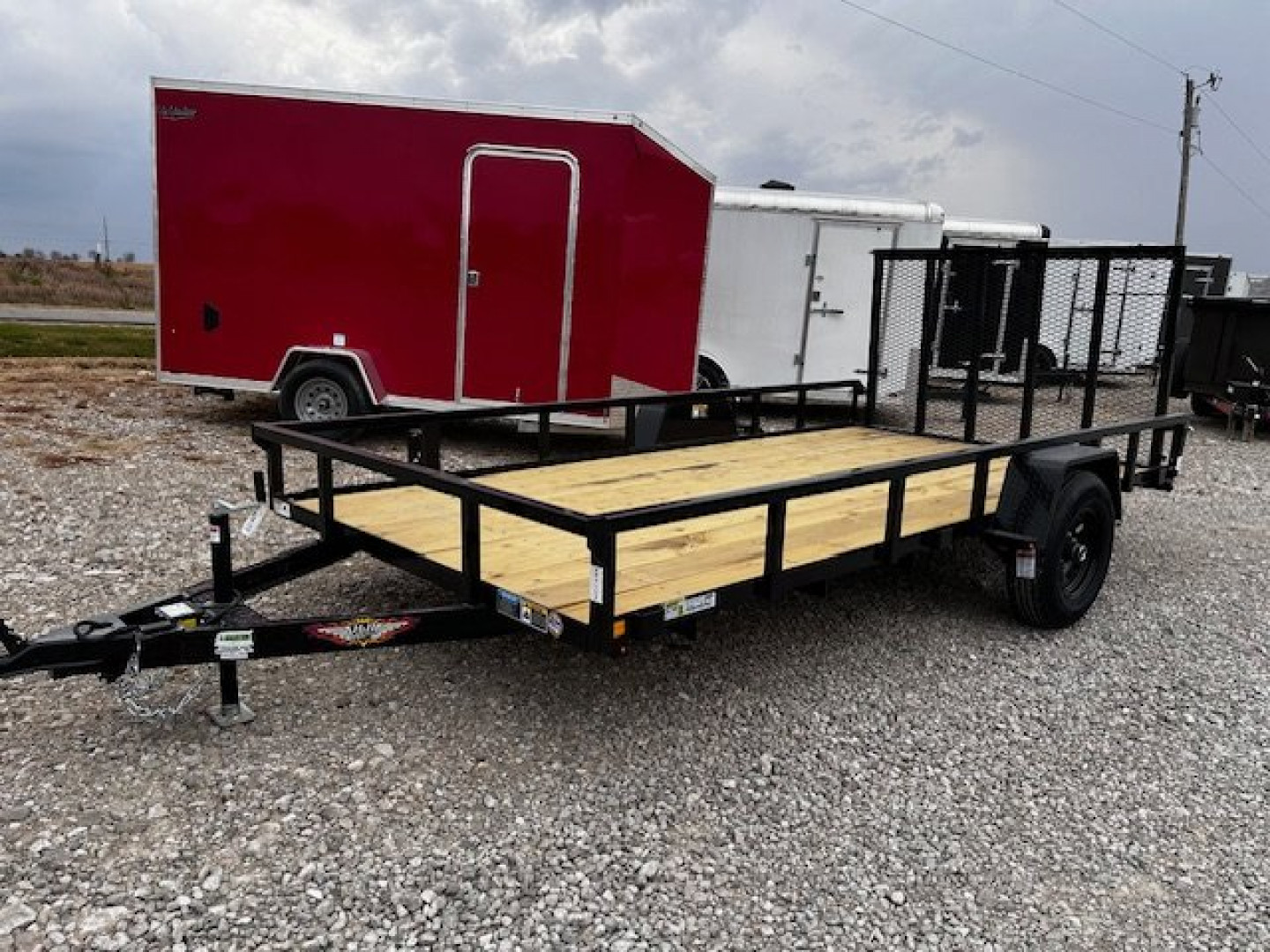 New 2025 H&H Trailers 82"X14' Rail Side 5000k gvwr Utility Trailer w/brakes