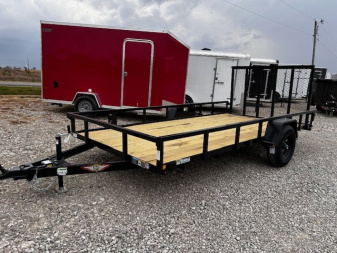 New 2025 H&H Trailers 82"X14' Rail Side 5000k gvwr Utility Trailer w/brakes