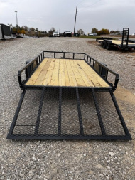 New 2025 H&H Trailers 82"X14' Rail Side 5000k gvwr Utility Trailer w/brakes