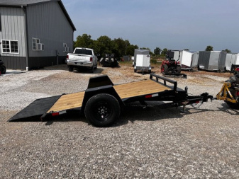 New 2025 H&H Trailers NEW 78"X12' HD SINGLE AXLE TILT SCISSOR LIFT TRAILER Equipment Trailer