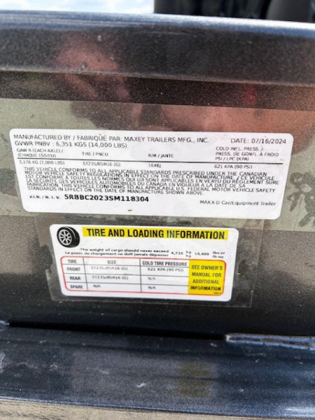 New 2025 MAXXD G6X 83X20 Gravity Tilt Equipment Trailer 14 PLY TIRES