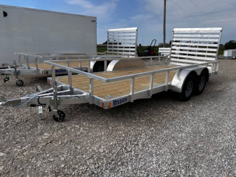 New 2024 Mission MLS 6.5'X18' TANDEM AXLE UTILITY WITH 5' TALL GATE ALUMINUM FRAME WOOD FLOOR Utility Trailer