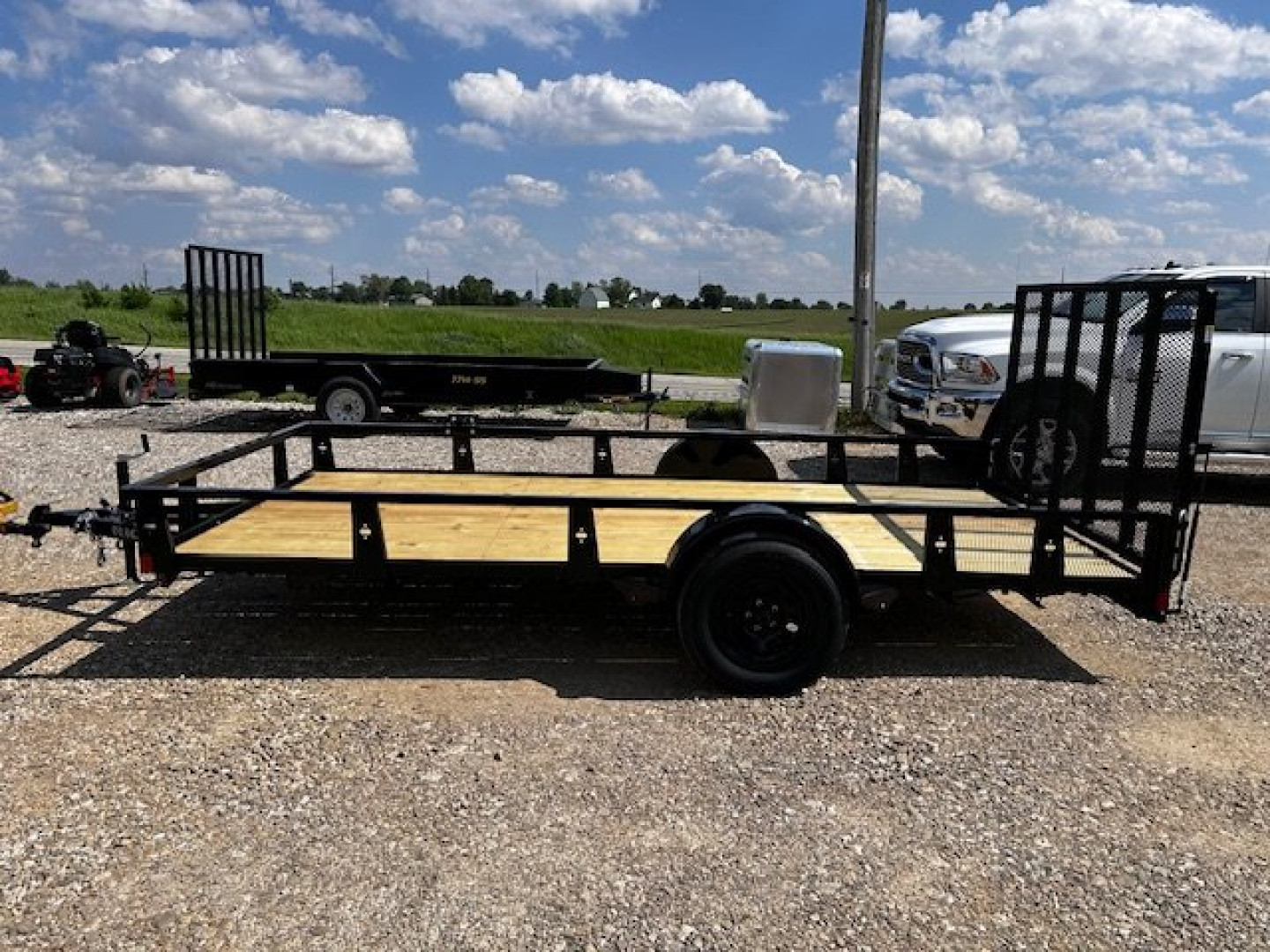 New 2024 RICE TRAILERS 82"X14' open rail side utility trailer Utility Trailer