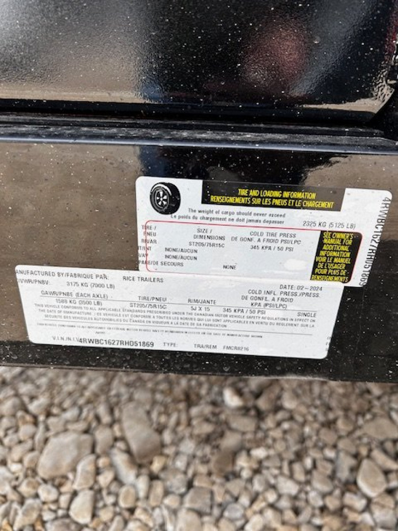 New 2024 RICE NEW 82X16 7K CAR HAULER Car / Racing Trailer