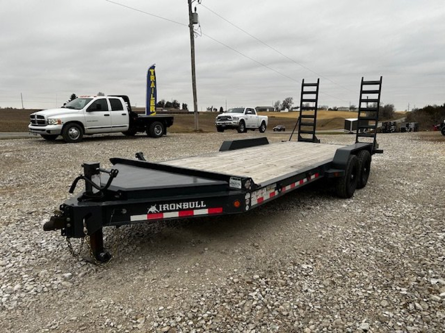 Used 2022 Iron Bull EWB 83"x20' 14k gvwr stand up ramps Equipment Trailer