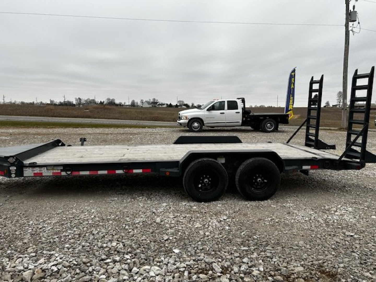 Used 2022 Iron Bull EWB 83"x20' 14k gvwr stand up ramps Equipment Trailer