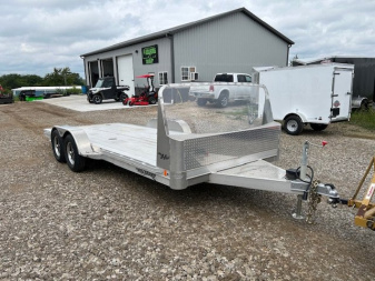 Used 2024 Hillsboro Industries 82.5 X18' Aluminum car hauler w/front stone guard Car Hauler