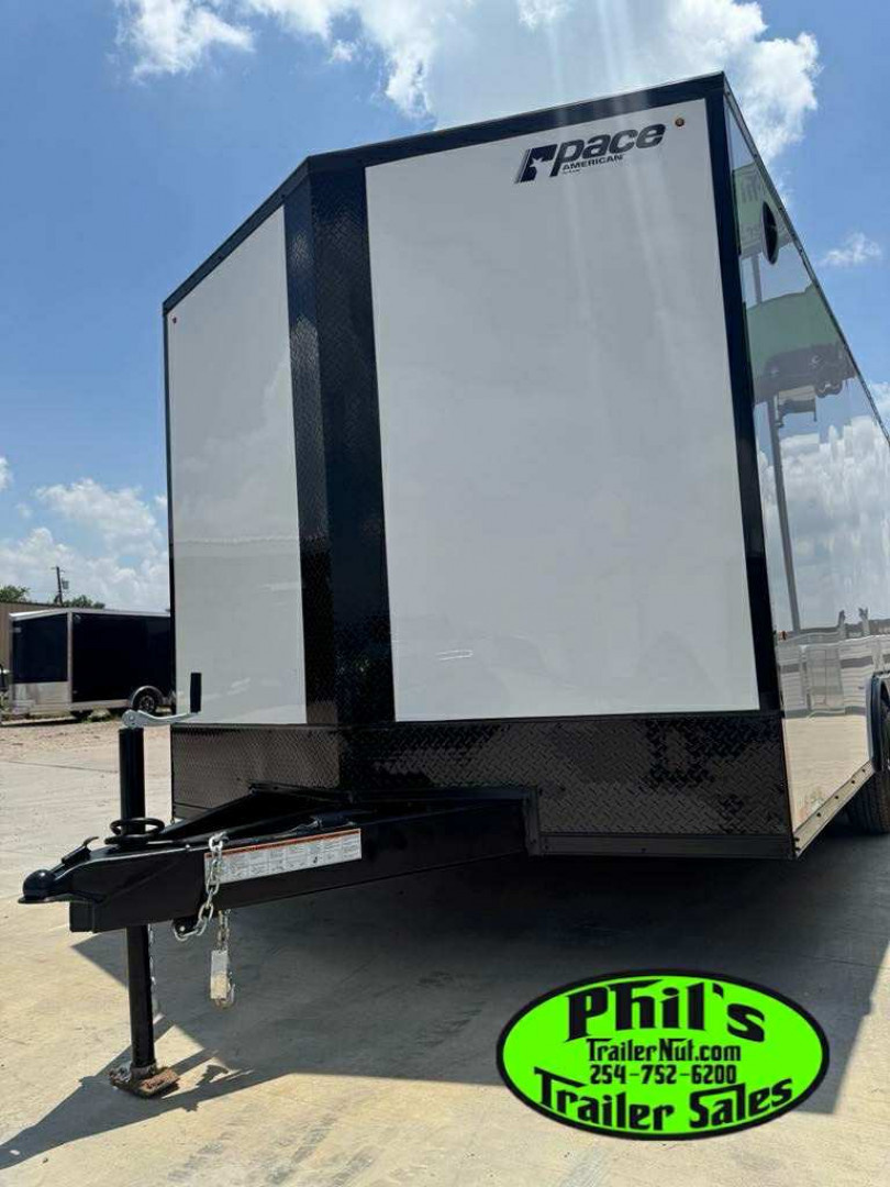 New Pace American 8.5X16 REAR WING SCREWLESS EXTERIOR BLACKOUT Cargo / Enclosed Trailer
