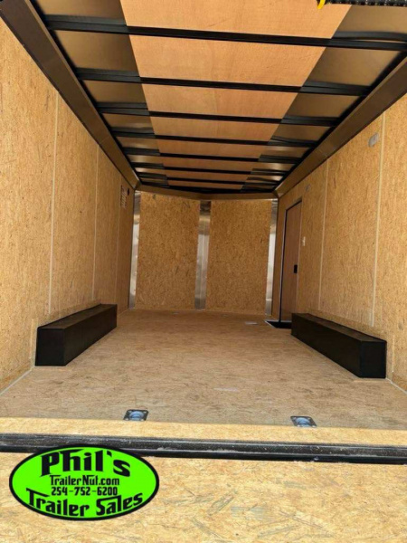 New Pace American 8.5X16 REAR WING SCREWLESS EXTERIOR BLACKOUT Cargo / Enclosed Trailer