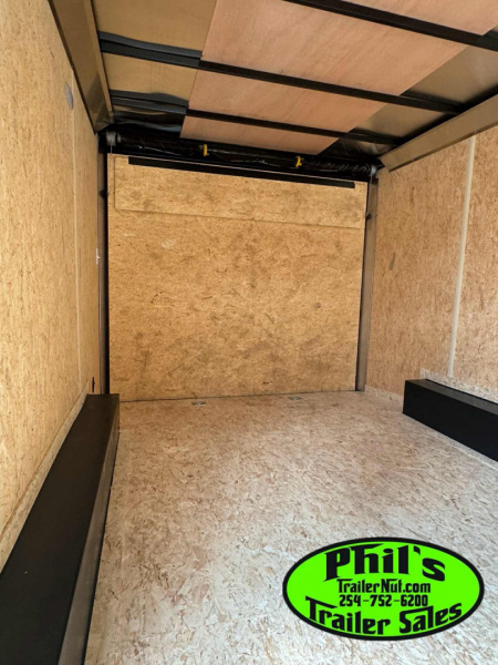 New Pace American 8.5X16 REAR WING SCREWLESS EXTERIOR BLACKOUT Cargo / Enclosed Trailer