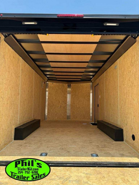 New Pace American 8.5X16 REAR WING SCREWLESS EXTERIOR BLACKOUT Cargo / Enclosed Trailer